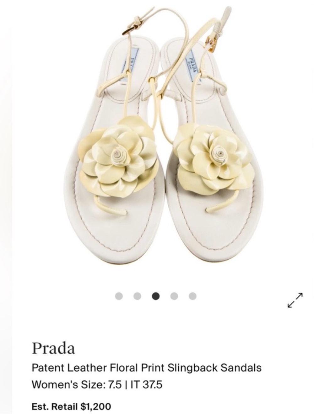 Prada | Delicate Suede Thong Slingback Sandals w/ Flower, Sz 39 / 8.5 ♥ VG! - Picture 3 of 7